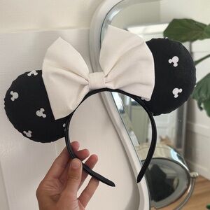 Black and White Mouse Ear Headband
